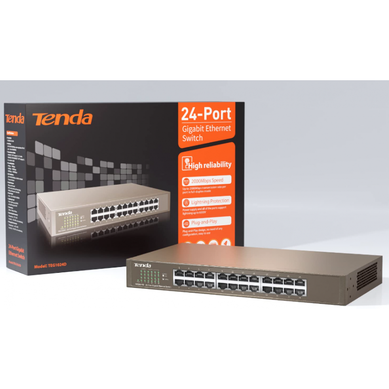 Tenda -TEG1024D- v7.0 Switch Ethernet Gigabit à 24 ports